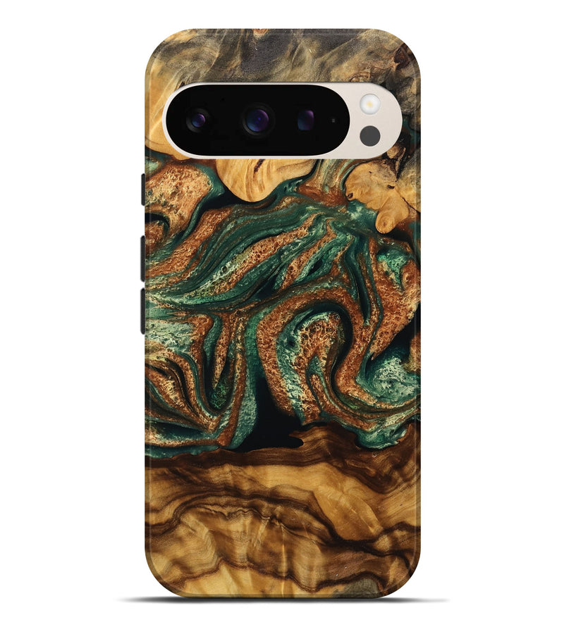 Pixel 9 Pro XL Wood Live Edge Phone Case - Bethany (Green, 745064)