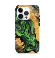 iPhone 15 Pro Wood Live Edge Phone Case - Nicki (Green, 745065)