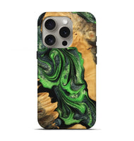 iPhone 16 Pro Wood Live Edge Phone Case - Nicki (Green, 745065)