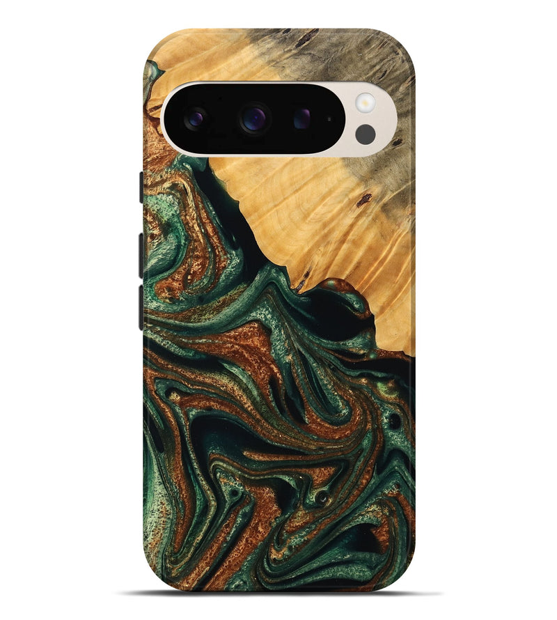 Pixel 9 Pro XL Wood Live Edge Phone Case - Rashida (Green, 745066)