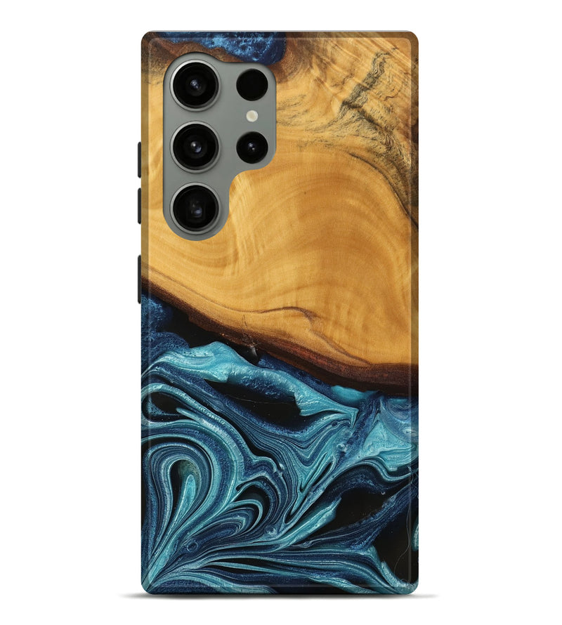 Galaxy S24 Ultra Wood Live Edge Phone Case - Frinel (Blue, 745069)