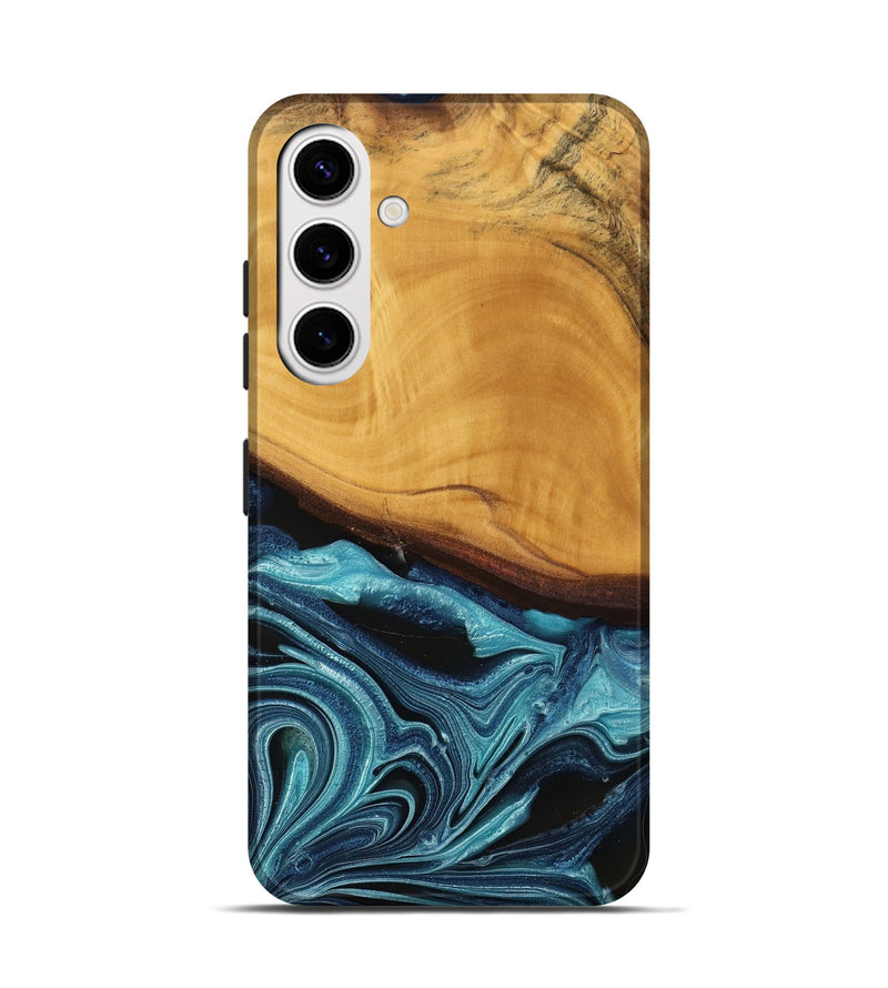 Galaxy S25 Wood Live Edge Phone Case - Frinel (Blue, 745069)