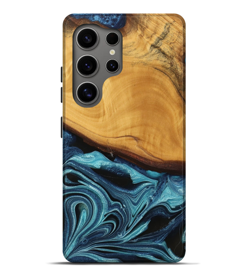 Galaxy S25 Ultra Wood Live Edge Phone Case - Frinel (Blue, 745069)