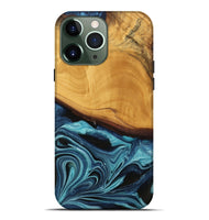 iPhone 13 Pro Max Wood Live Edge Phone Case - Frinel (Blue, 745069)