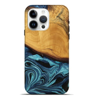 iPhone 15 Pro Max Wood Live Edge Phone Case - Frinel (Blue, 745069)