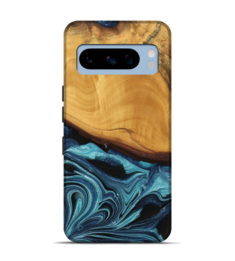 Pixel 8 Pro Wood Live Edge Phone Case - Frinel (Blue, 745069)