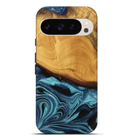 Pixel 9 Pro XL Wood Live Edge Phone Case - Frinel (Blue, 745069)