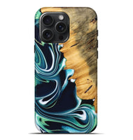 iPhone 16 Pro Max Wood Live Edge Phone Case - Saeid (Blue, 745070)