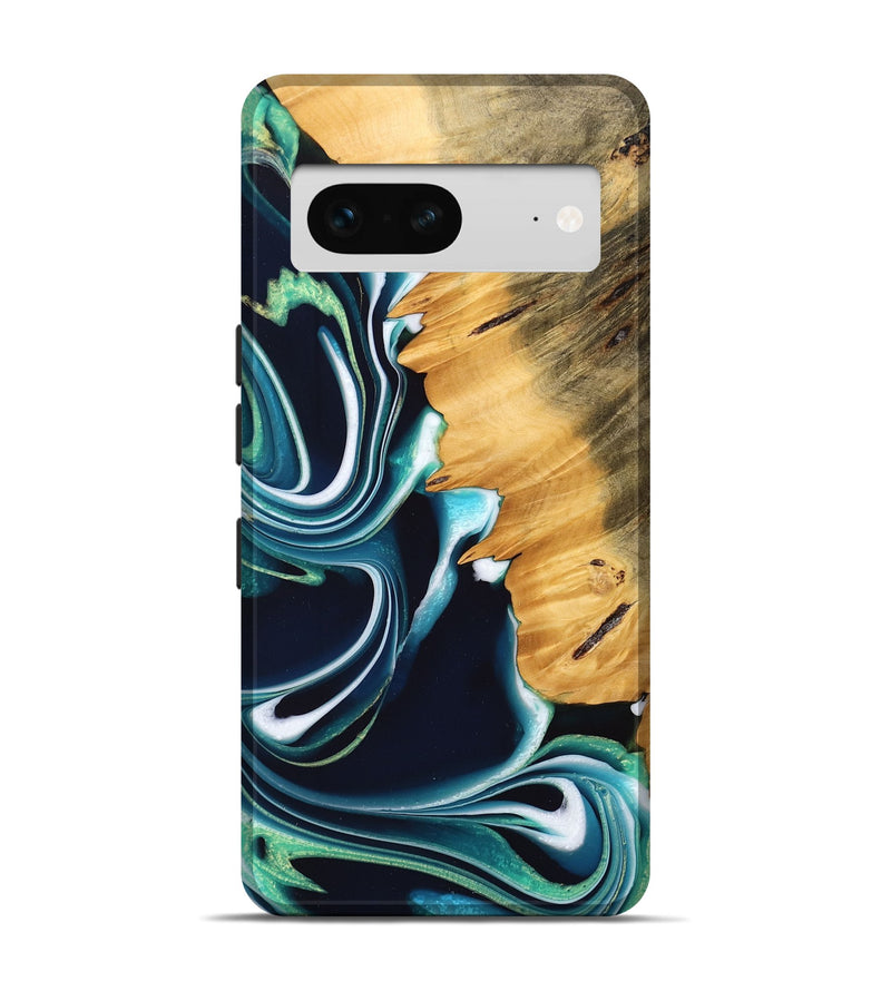 Pixel 7 Wood Live Edge Phone Case - Saeid (Blue, 745070)