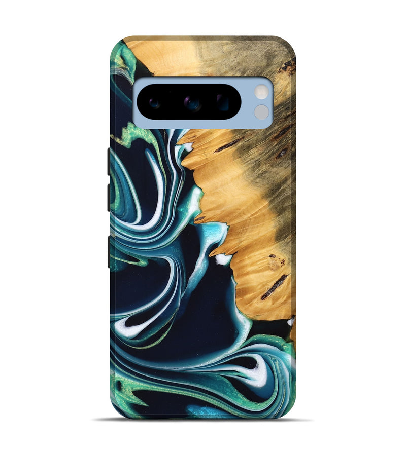 Pixel 8 Pro Wood Live Edge Phone Case - Saeid (Blue, 745070)