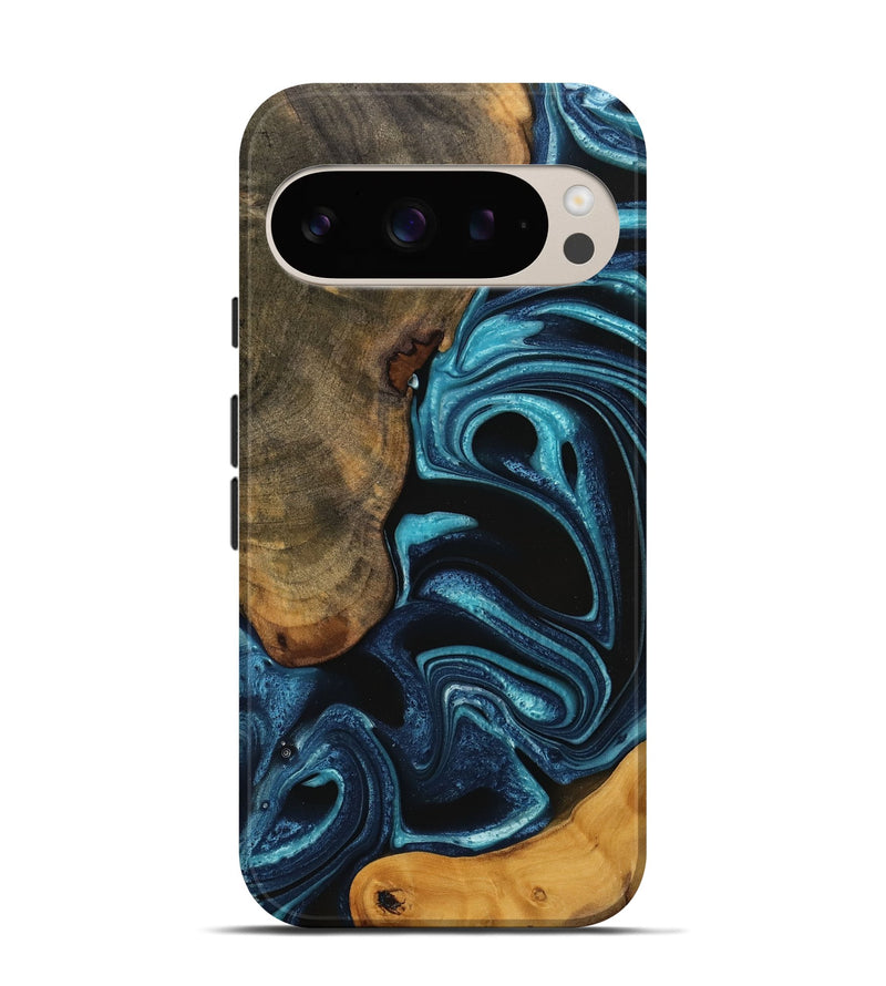 Pixel 9 Wood Live Edge Phone Case - Kelsy (Blue, 745071)