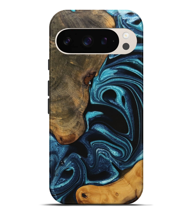 Pixel 9 Pro XL Wood Live Edge Phone Case - Kelsy (Blue, 745071)