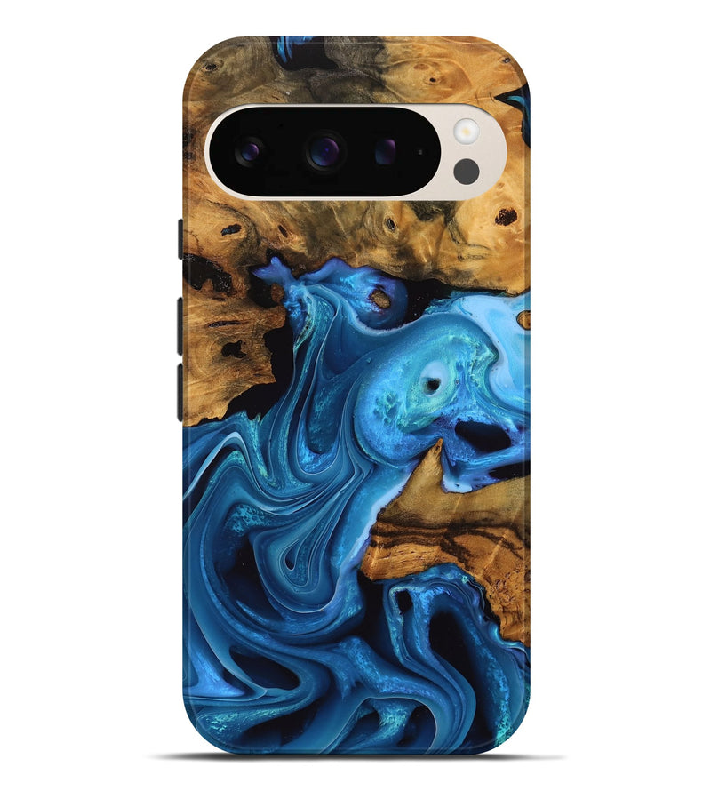 Pixel 9 Pro XL Wood Live Edge Phone Case - Breena (Blue, 745072)