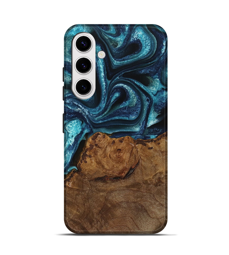 Galaxy S25 Wood Live Edge Phone Case - Vito (Blue, 745073)