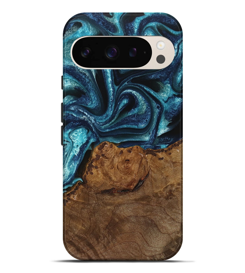 Pixel 9 Pro XL Wood Live Edge Phone Case - Vito (Blue, 745073)