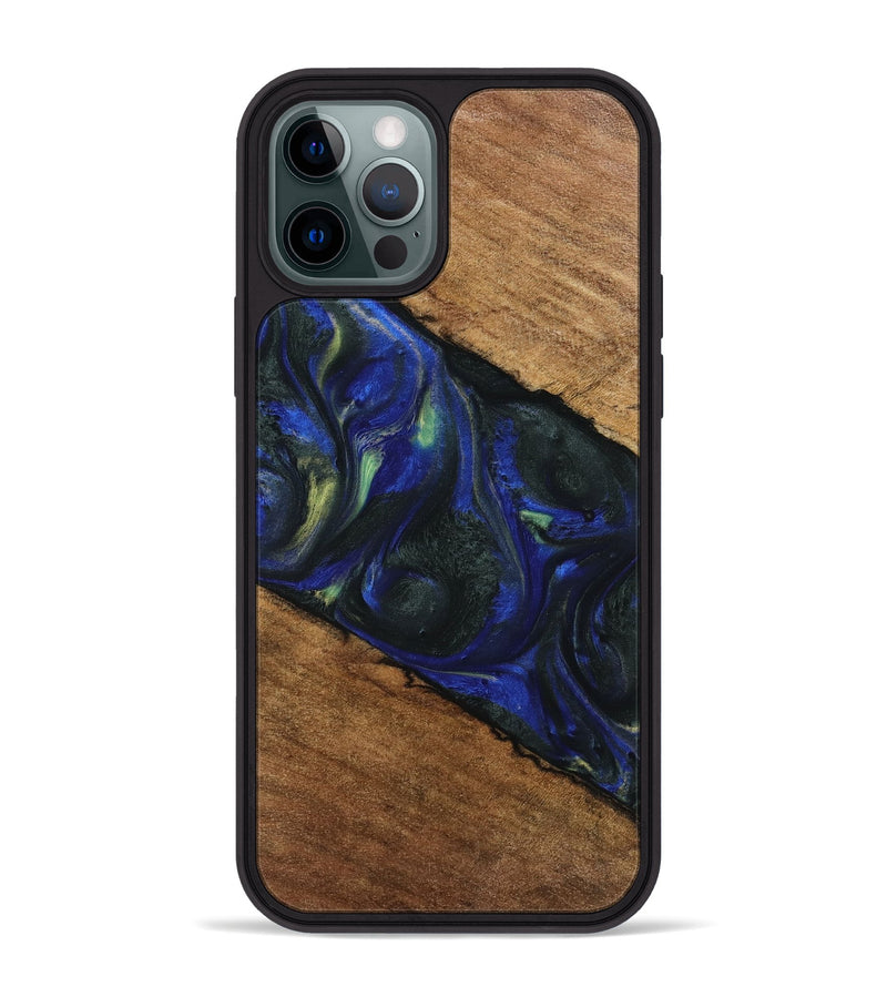 iPhone 12 Pro Max Wood Phone Case - Maymie (Blue, 745078)