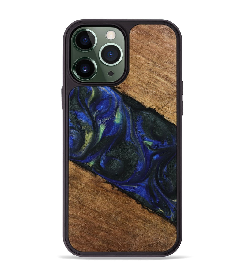 iPhone 13 Pro Max Wood Phone Case - Maymie (Blue, 745078)