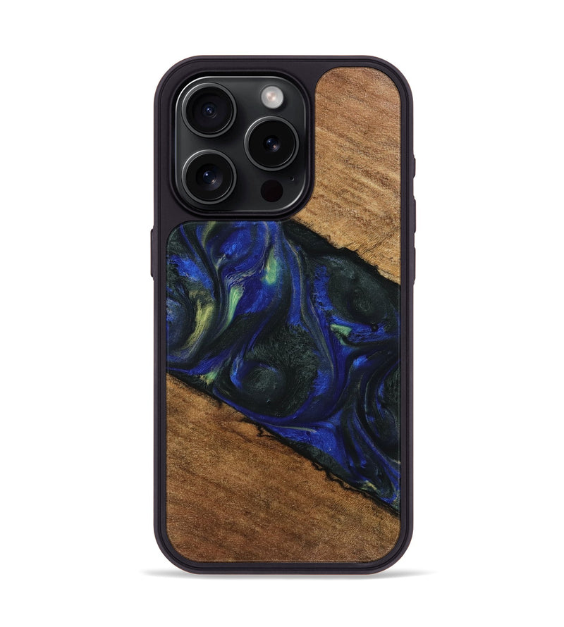 iPhone 15 Pro Wood Phone Case - Maymie (Blue, 745078)