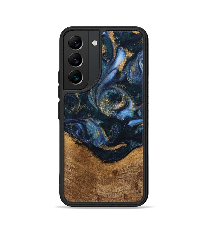 Galaxy S22 Wood Phone Case - Blinni (Teal & Gold, 745080)