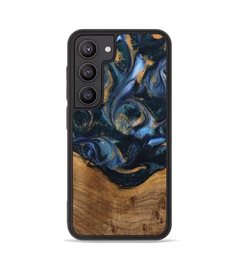 Galaxy S23 Wood Phone Case - Blinni (Teal & Gold, 745080)