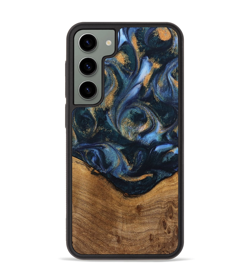 Galaxy S23 Plus Wood Phone Case - Blinni (Teal & Gold, 745080)