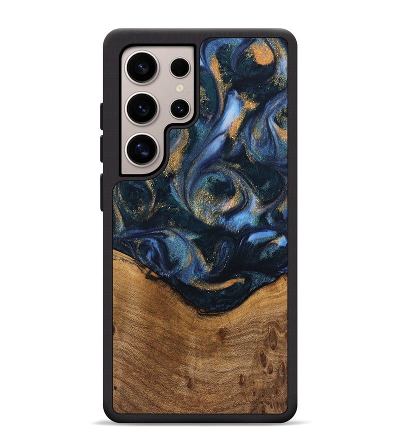 Galaxy S25 Ultra Wood Phone Case - Blinni (Teal & Gold, 745080)