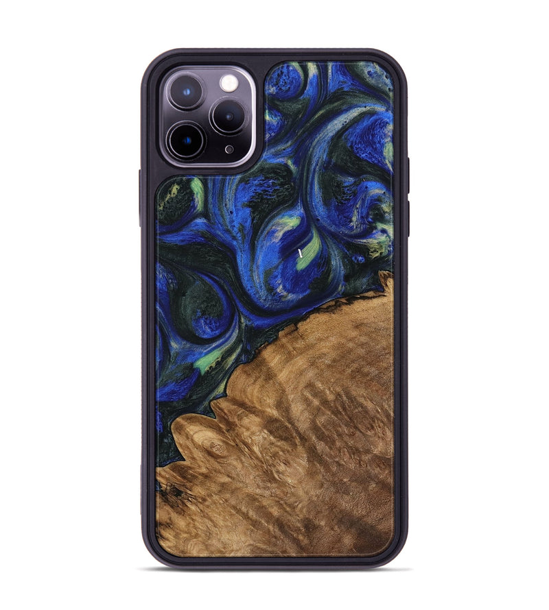 iPhone 11 Pro Max Wood Phone Case - Joetta (Blue, 745087)