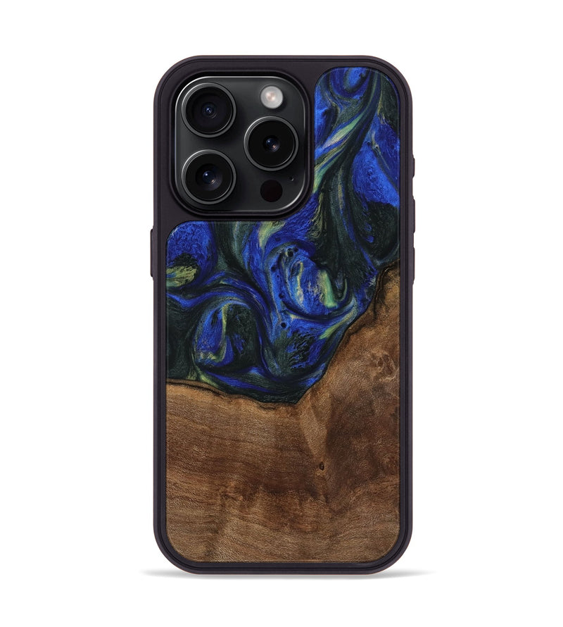 iPhone 15 Pro Wood Phone Case - Alvin (Blue, 745094)