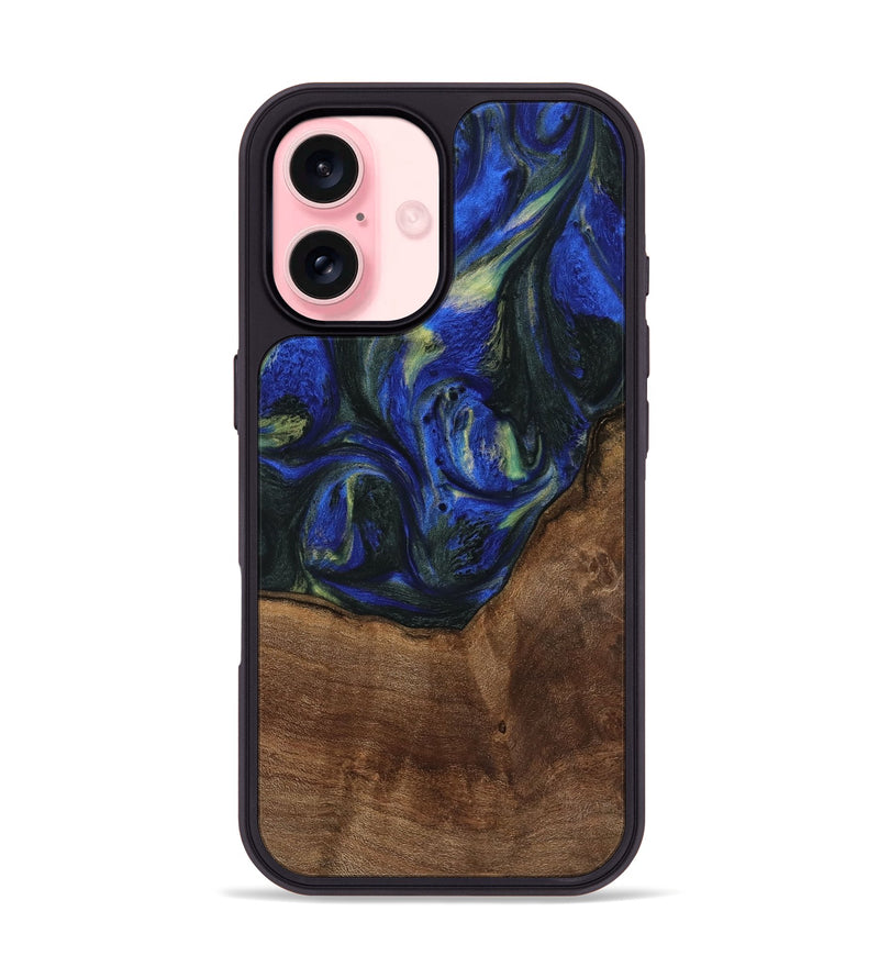 iPhone 16 Wood Phone Case - Alvin (Blue, 745094)