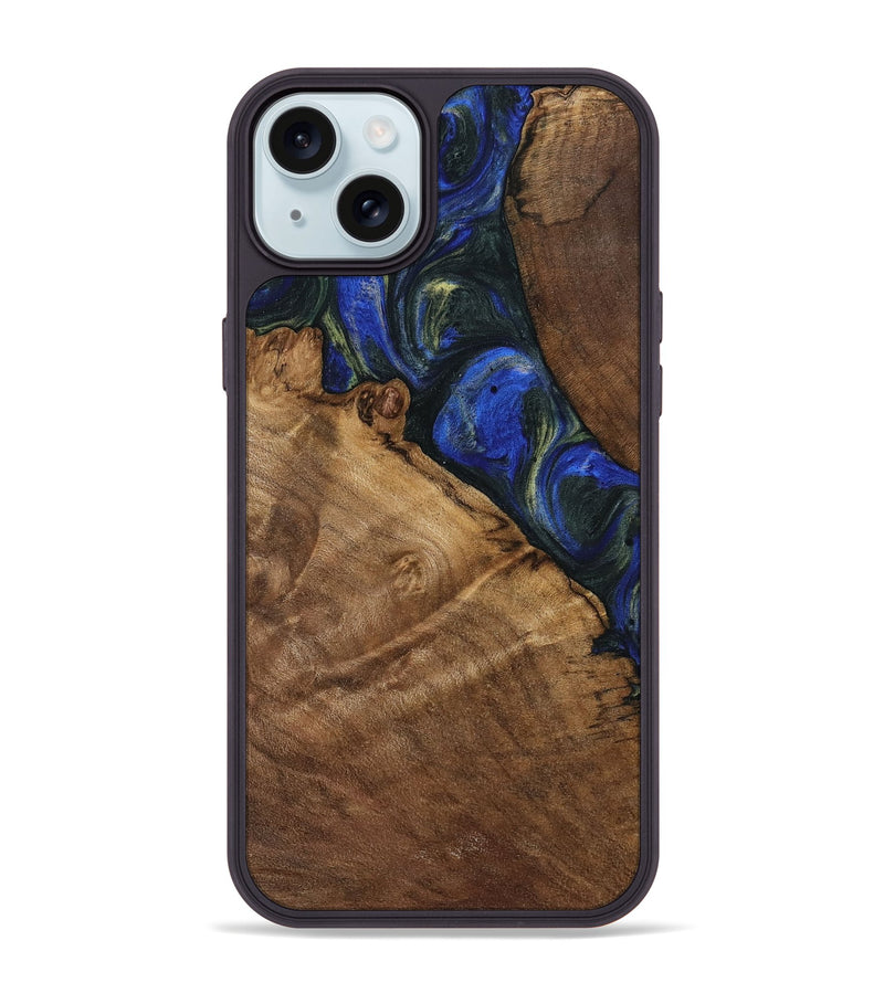 iPhone 15 Plus Wood Phone Case - Darice (Blue, 745095)