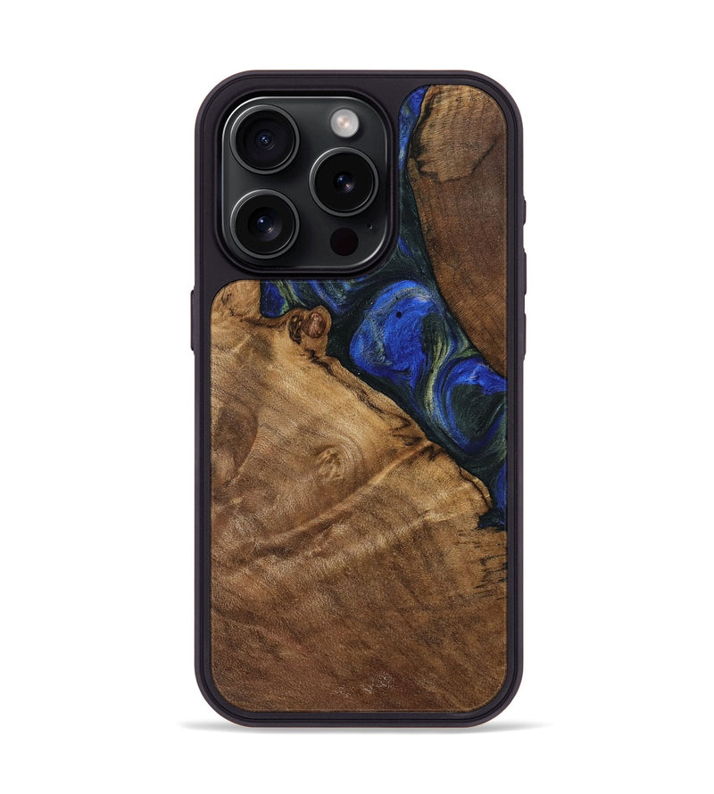 iPhone 15 Pro Wood Phone Case - Darice (Blue, 745095)