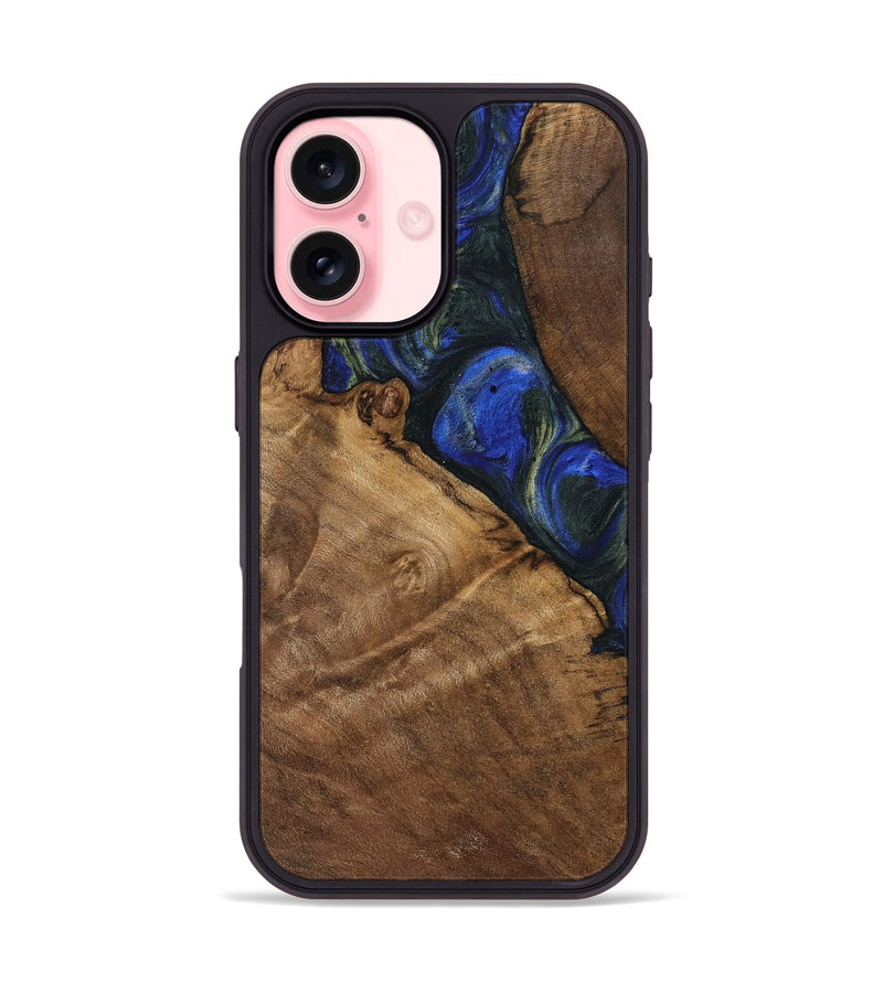 iPhone 16 Wood Phone Case - Darice (Blue, 745095)