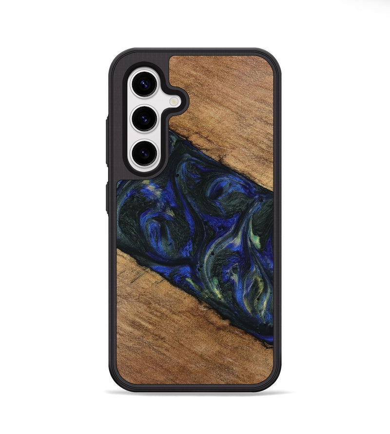 Galaxy S25 Wood Phone Case - Mirelle (Blue, 745096)