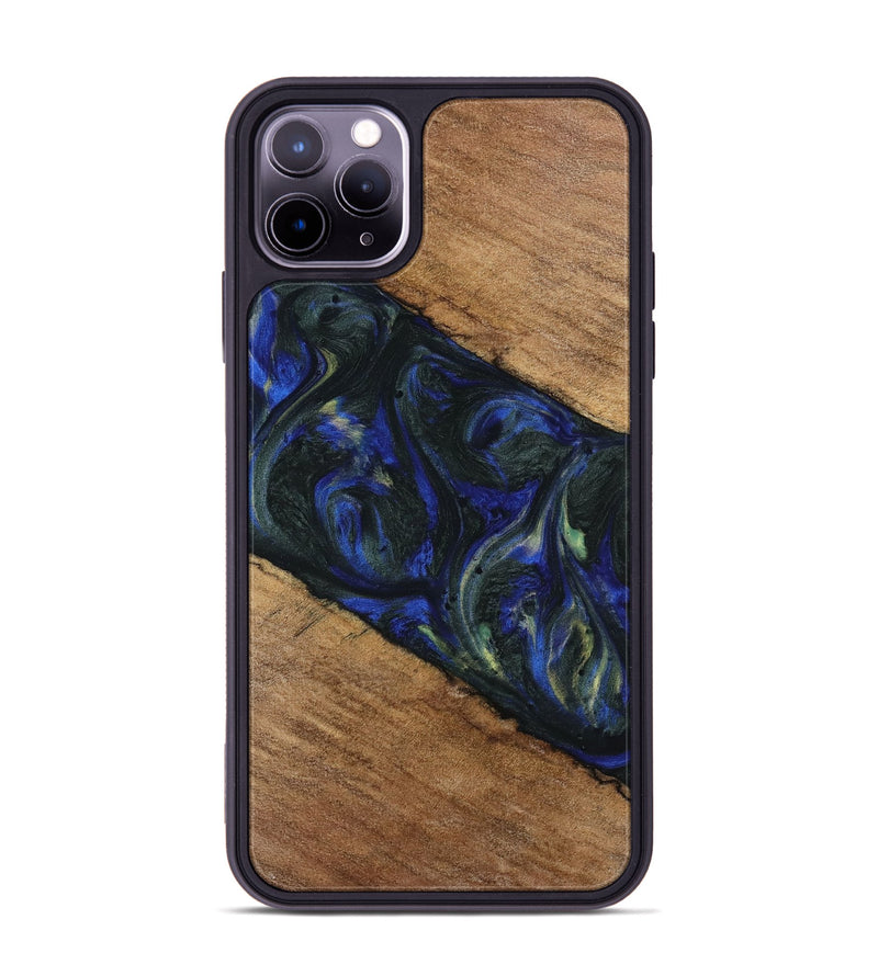 iPhone 11 Pro Max Wood Phone Case - Mirelle (Blue, 745096)