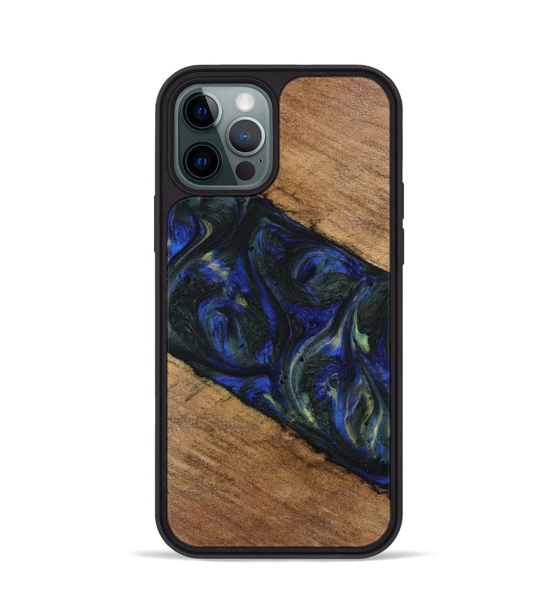 iPhone 12 Pro Wood Phone Case - Mirelle (Blue, 745096)