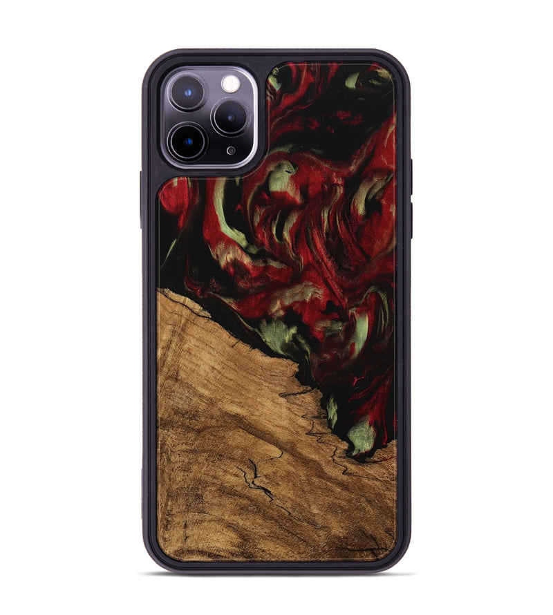 iPhone 11 Pro Max Wood Phone Case - Riekie (Red, 745100)