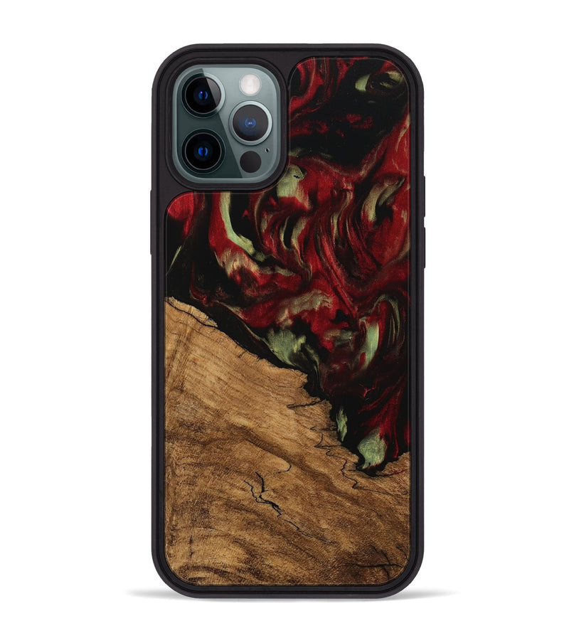 iPhone 12 Pro Max Wood Phone Case - Riekie (Red, 745100)