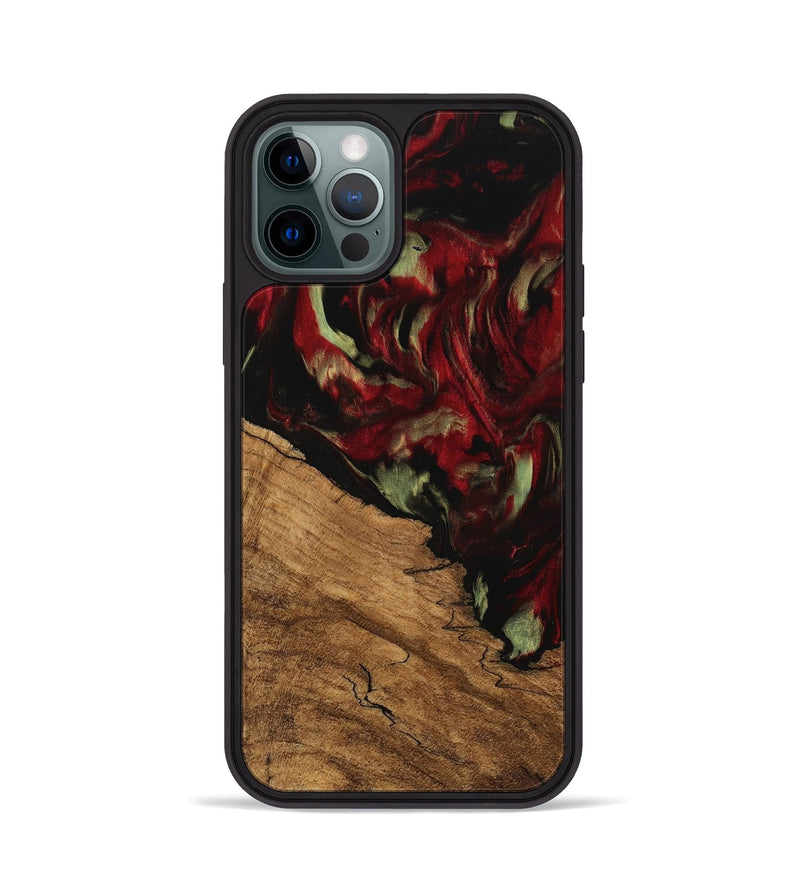 iPhone 12 Pro Wood Phone Case - Riekie (Red, 745100)