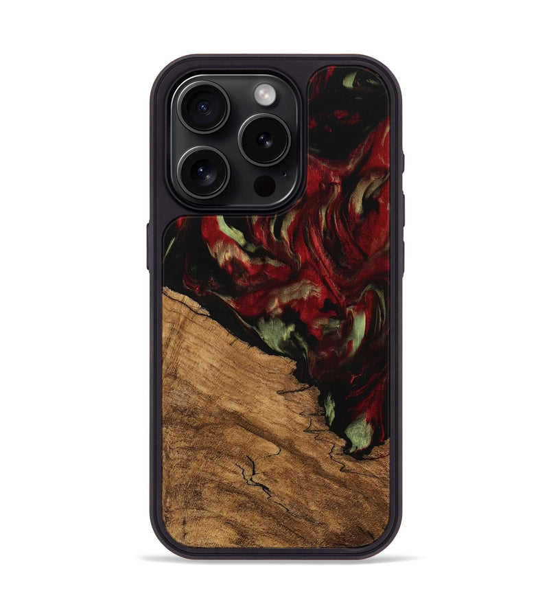 iPhone 15 Pro Wood Phone Case - Riekie (Red, 745100)