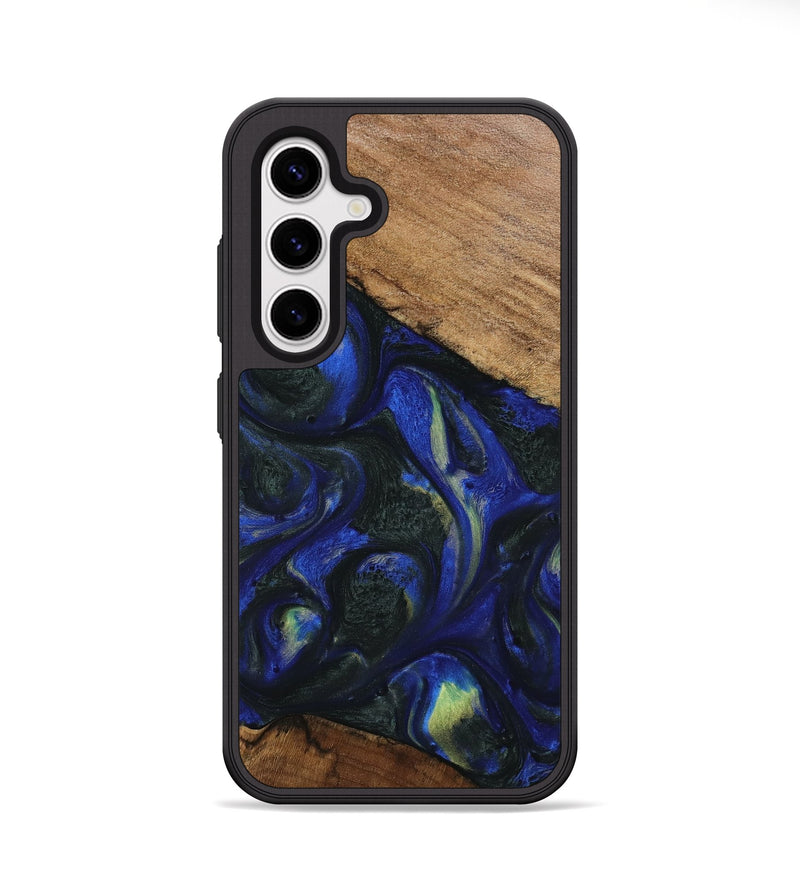 Galaxy S25 Wood Phone Case - Cherrie (Blue, 745101)