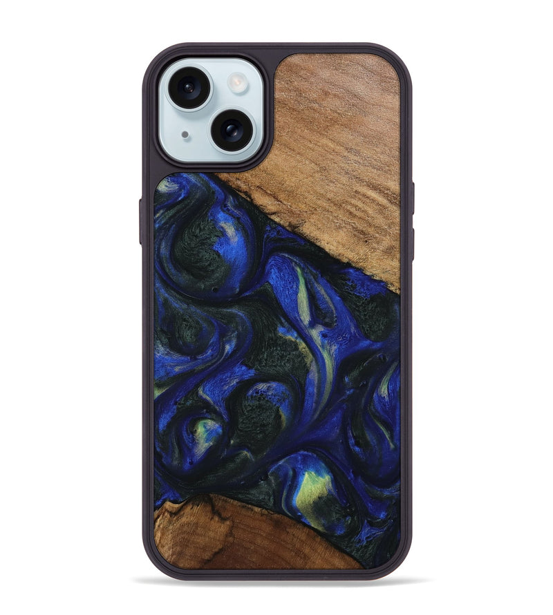 iPhone 15 Plus Wood Phone Case - Cherrie (Blue, 745101)