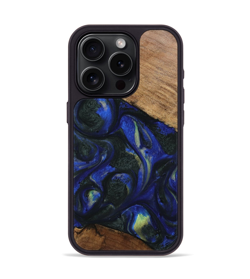 iPhone 15 Pro Wood Phone Case - Cherrie (Blue, 745101)