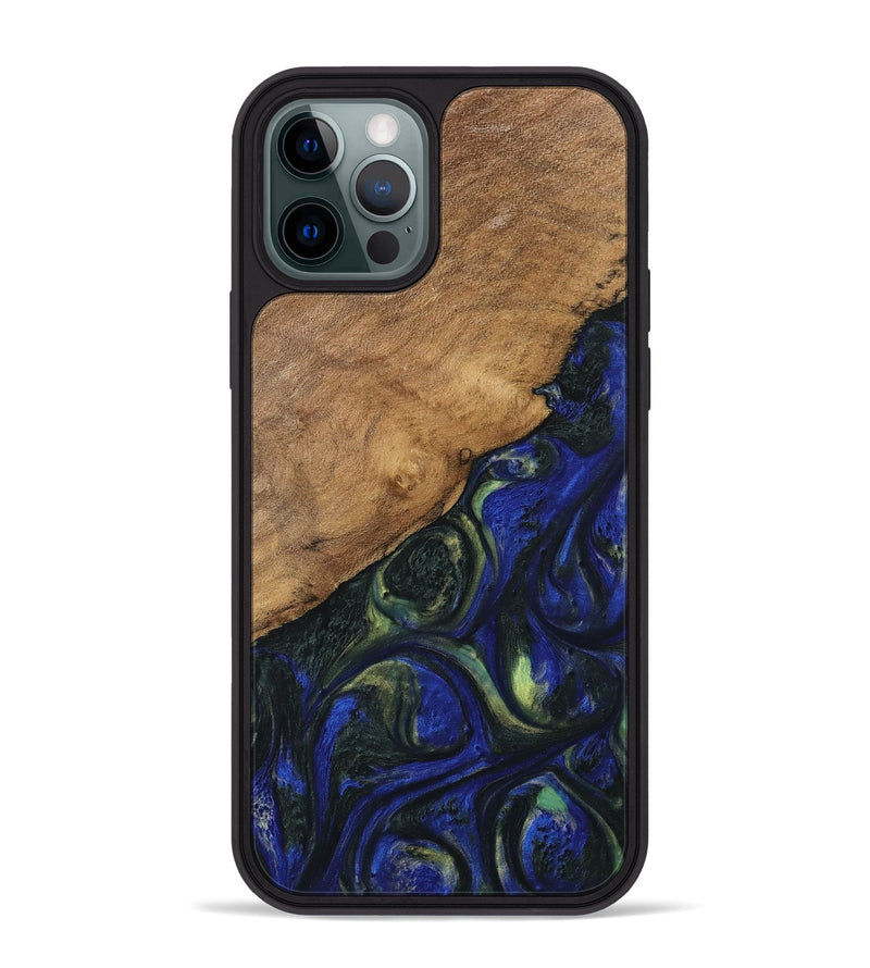 iPhone 12 Pro Max Wood Phone Case - Rozele (Blue, 745102)