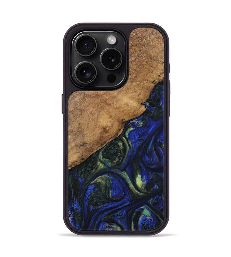 iPhone 15 Pro Wood Phone Case - Rozele (Blue, 745102)