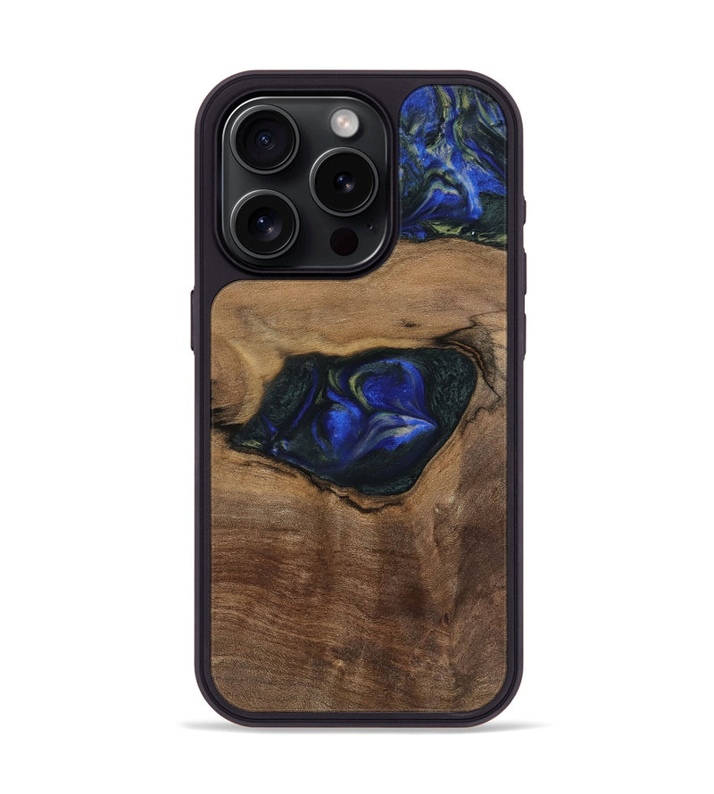 iPhone 15 Pro Wood Phone Case - Bran (Blue, 745103)