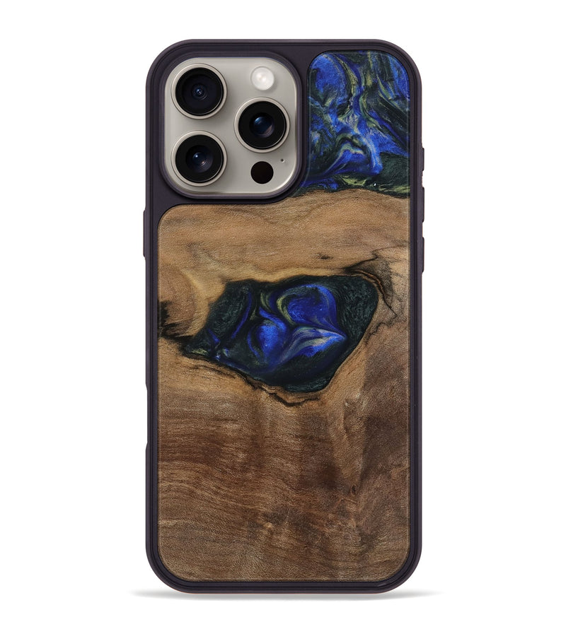 iPhone 16 Pro Max Wood Phone Case - Bran (Blue, 745103)