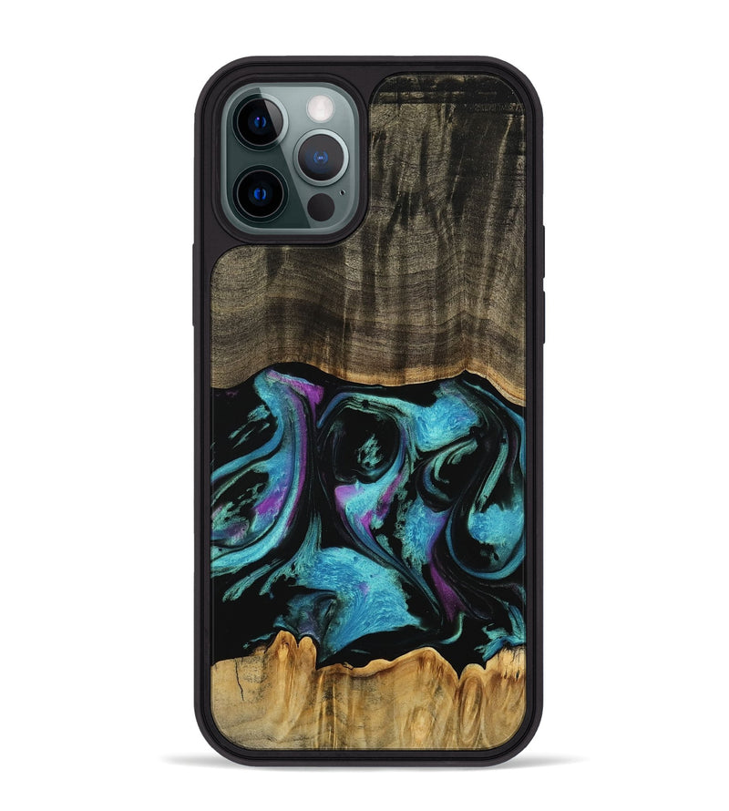 iPhone 12 Pro Max Wood Phone Case - Tavian (Purple, 745105)