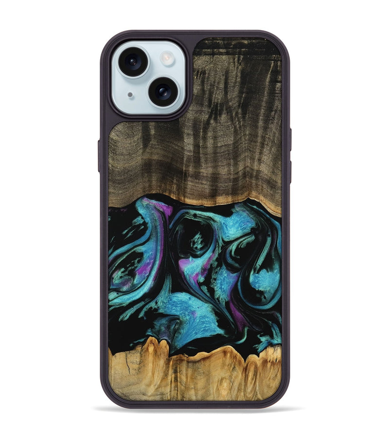 iPhone 15 Plus Wood Phone Case - Tavian (Purple, 745105)