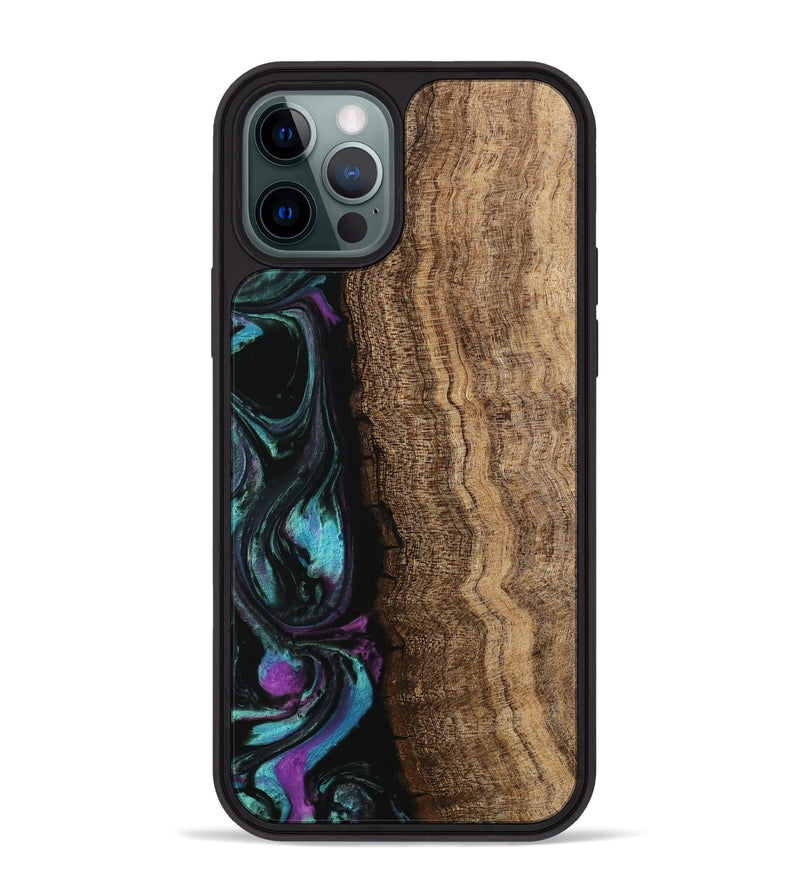 iPhone 12 Pro Max Wood Phone Case - Hannie (Purple, 745109)