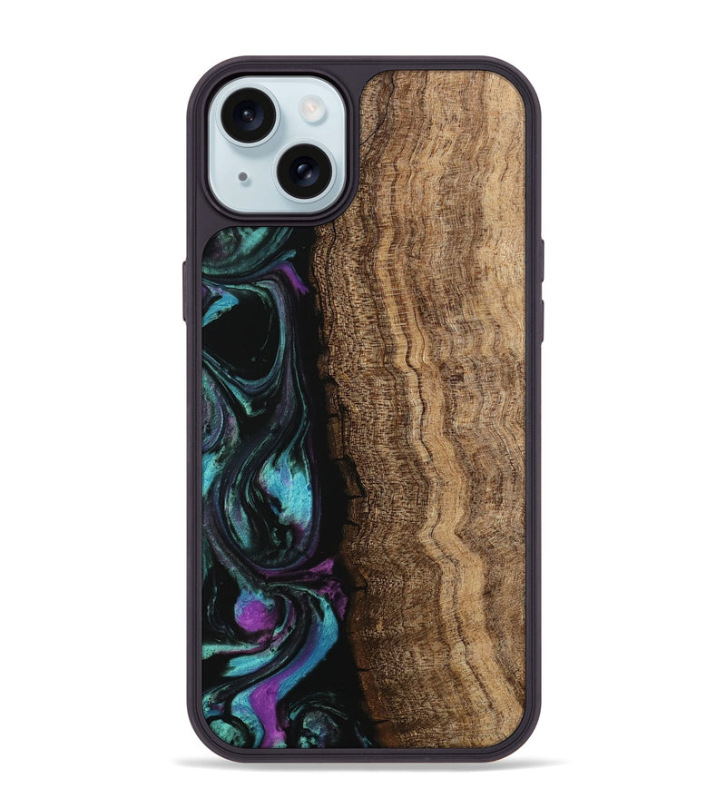 iPhone 15 Plus Wood Phone Case - Hannie (Purple, 745109)